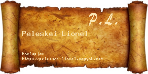 Peleskei Lionel névjegykártya